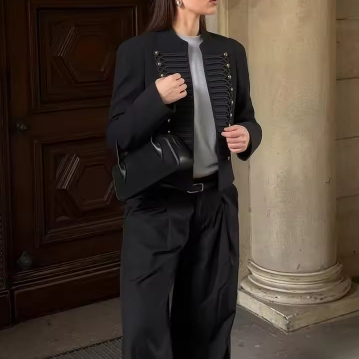 Denise militärinspirerad läderjacka