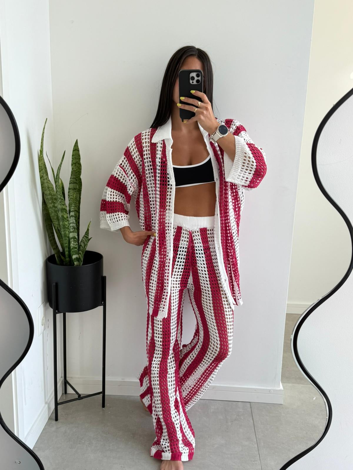 Layla randig virkade set