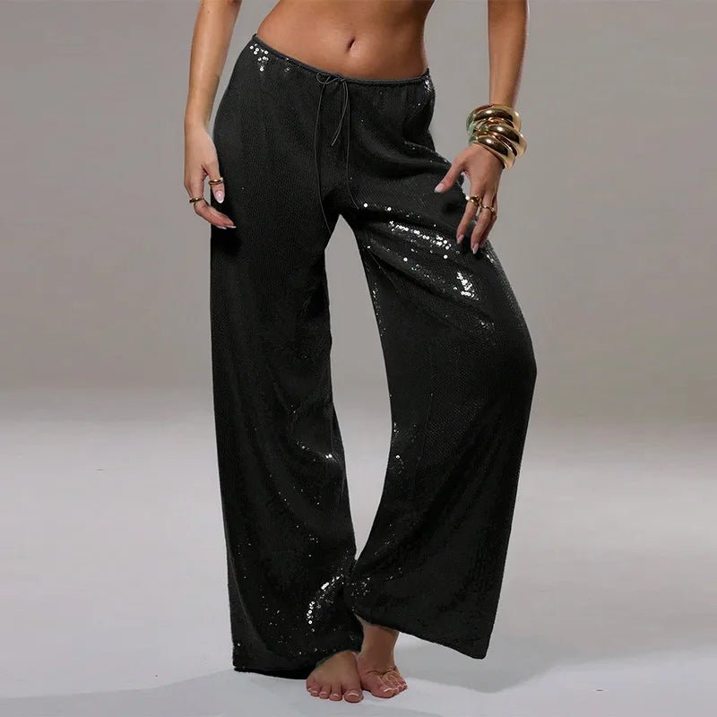 Margot Sequin Wide-Leg Trousers