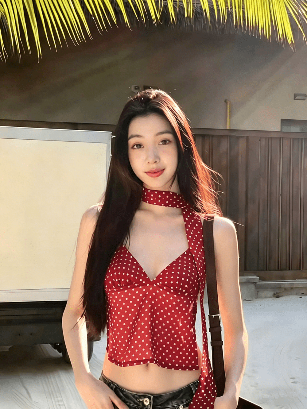 Mandy Polka Dot Backless Cami Top