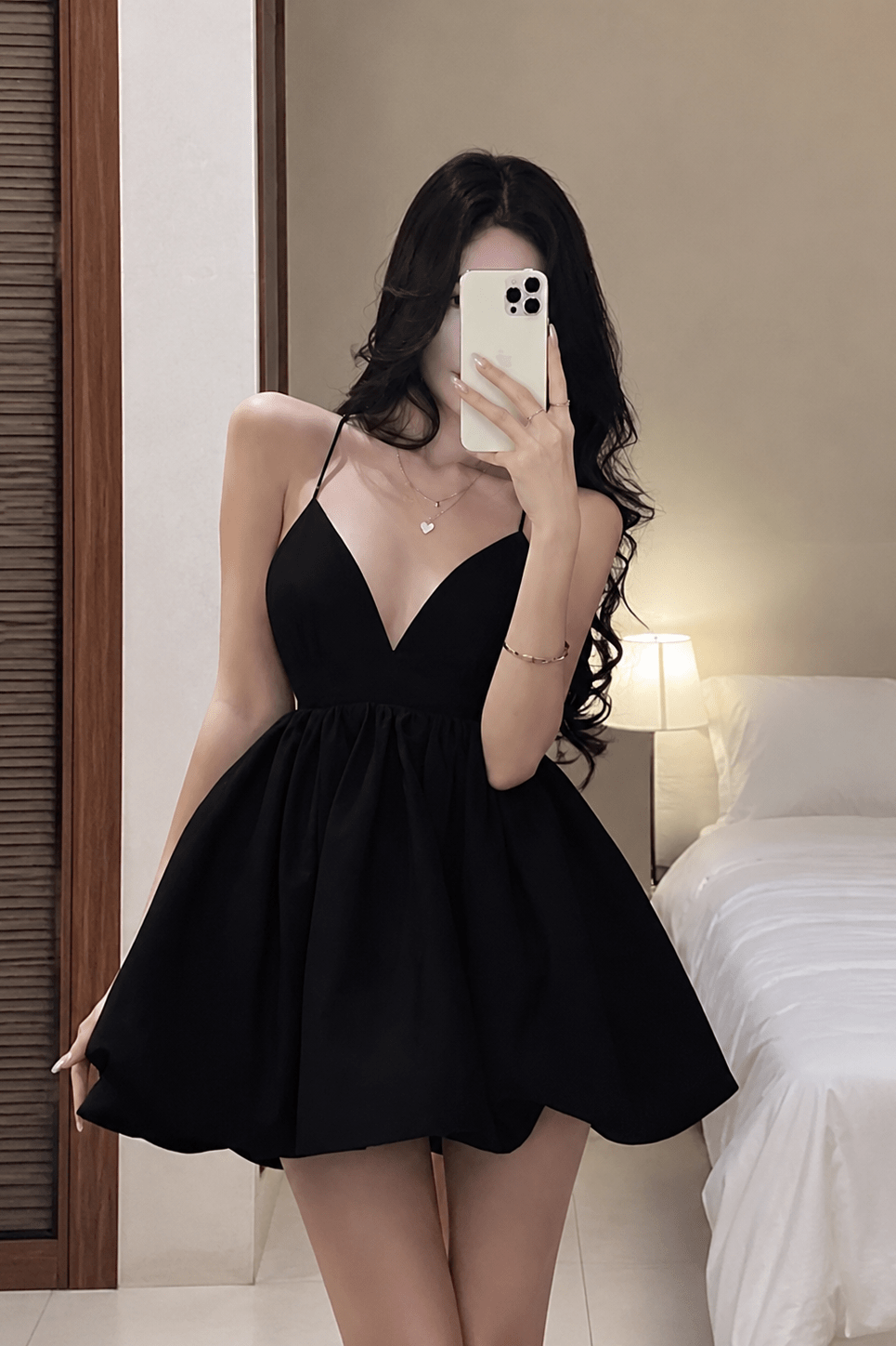 ZEYA - Abbie V Neck Layered Mini Dress