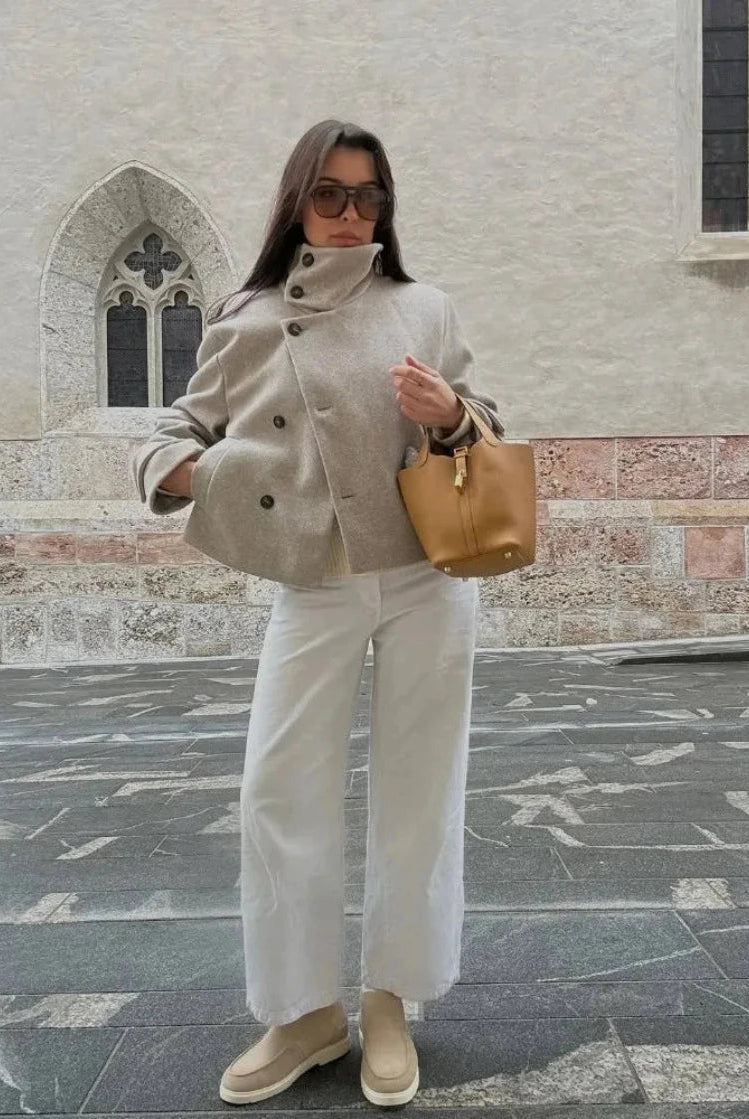 ZEYA - Alice Stand Collar Jacket with Pockets