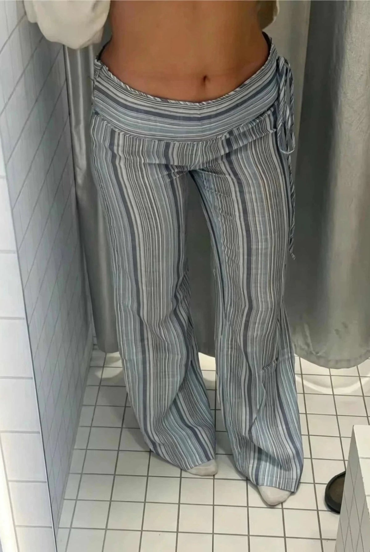 ZEYA - Angela Low-Rise Striped Trousers