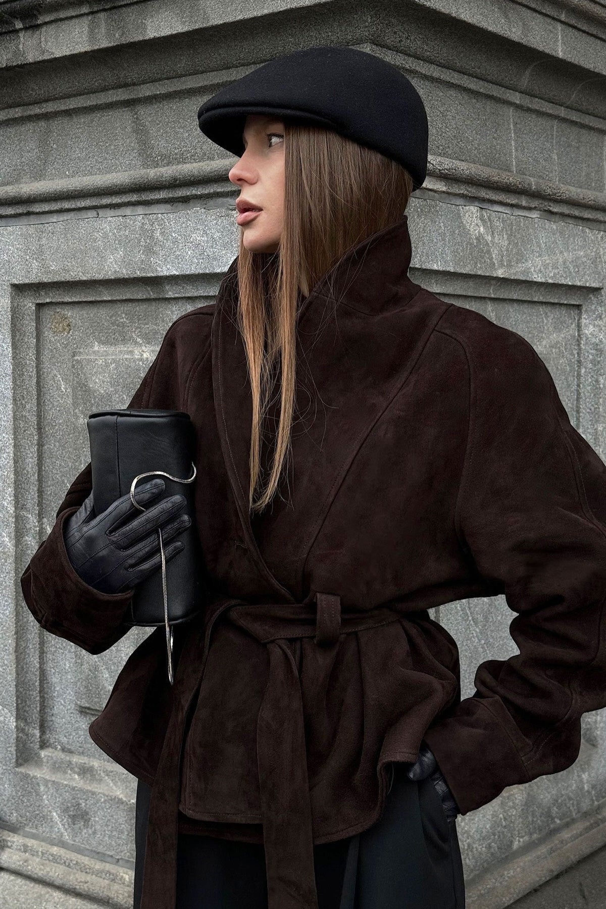 ZEYA - Annie Belted Suede Trench Coat