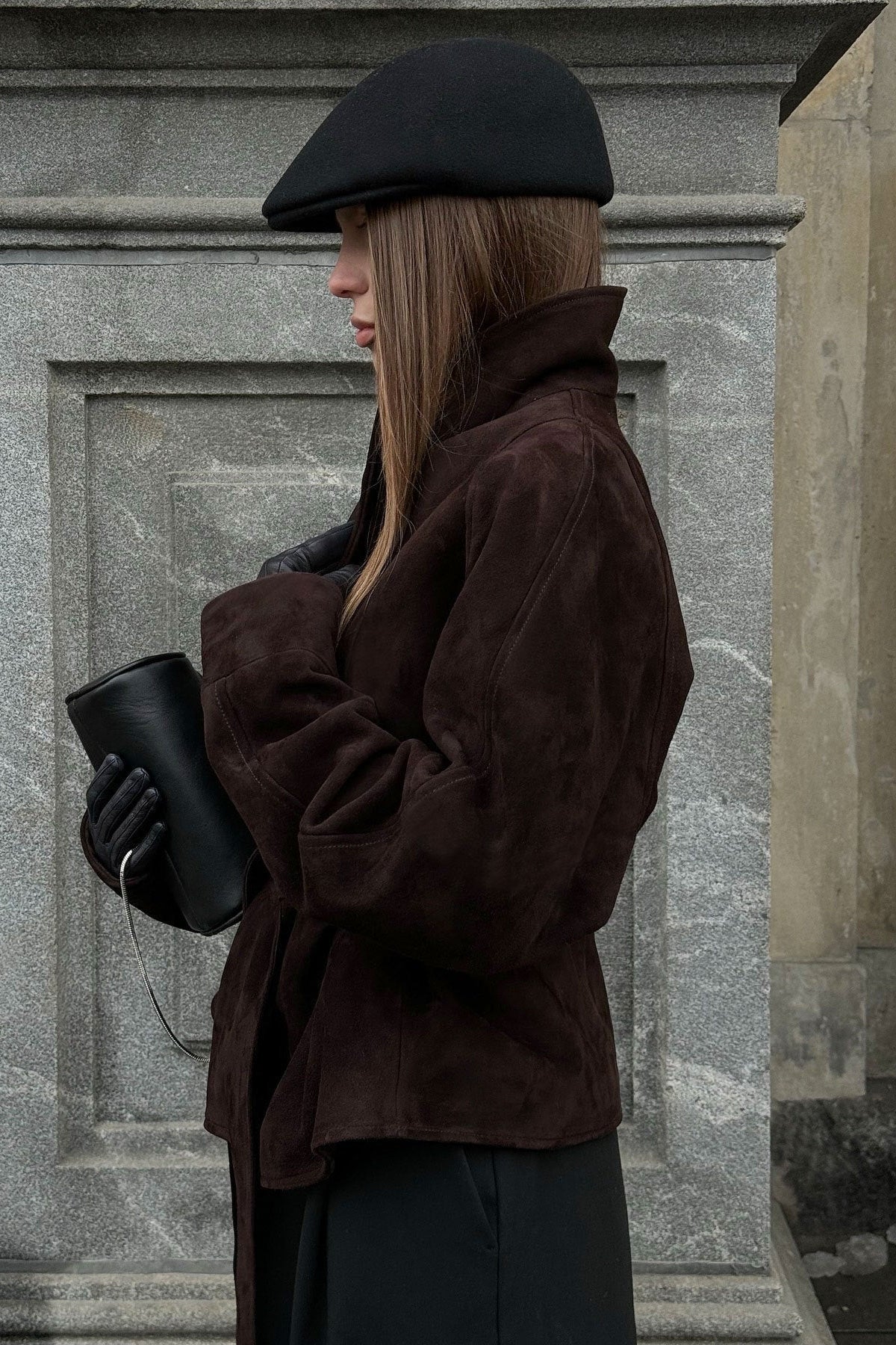 ZEYA - Annie Belted Suede Trench Coat