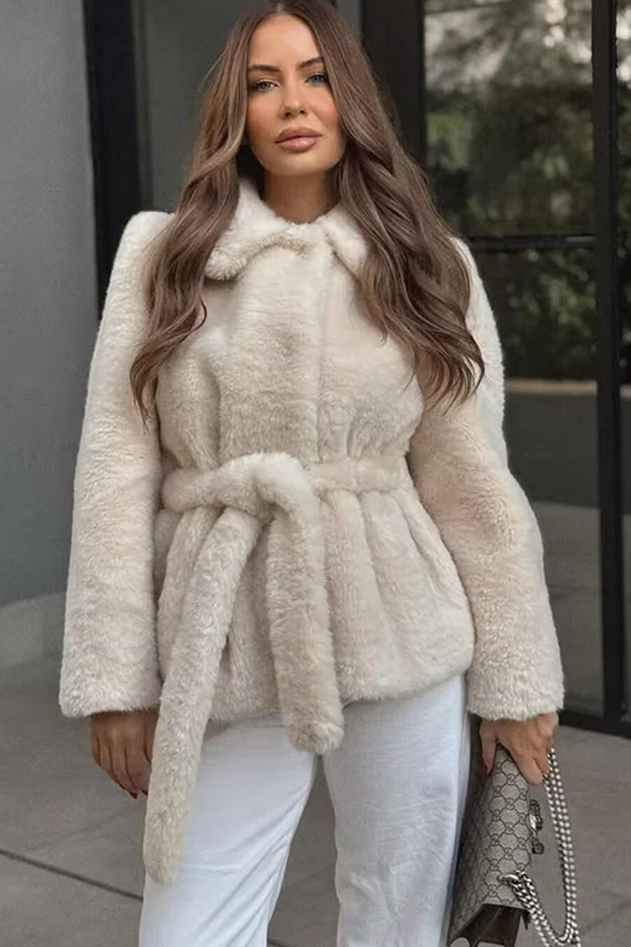 ZEYA - Ariana Faux Fur Coat with Belt