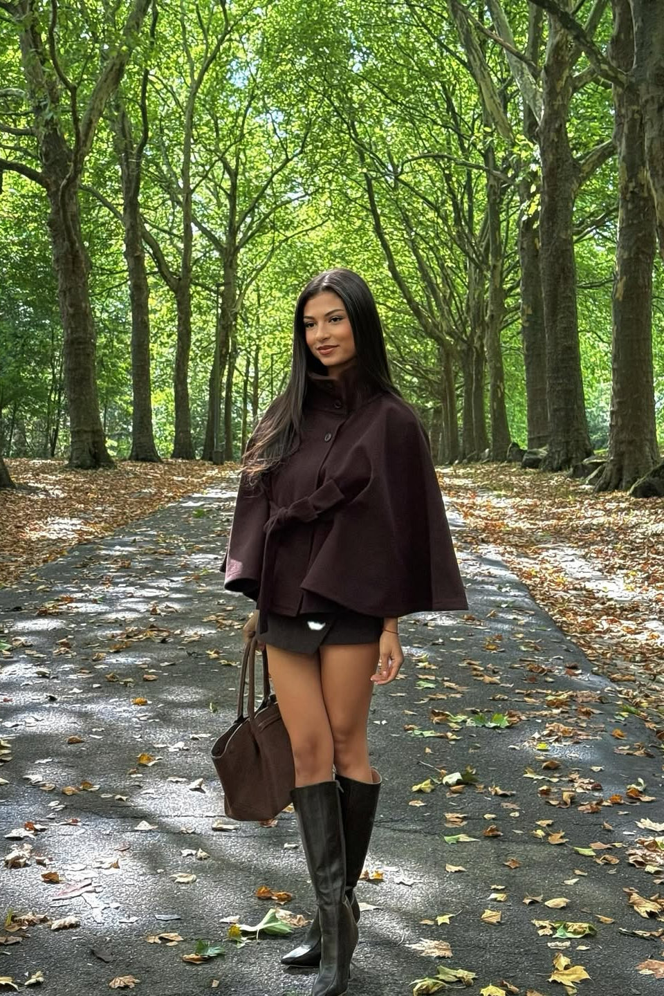 ZEYA - Arianne Elegant High - Neck Belted Cape Jacket