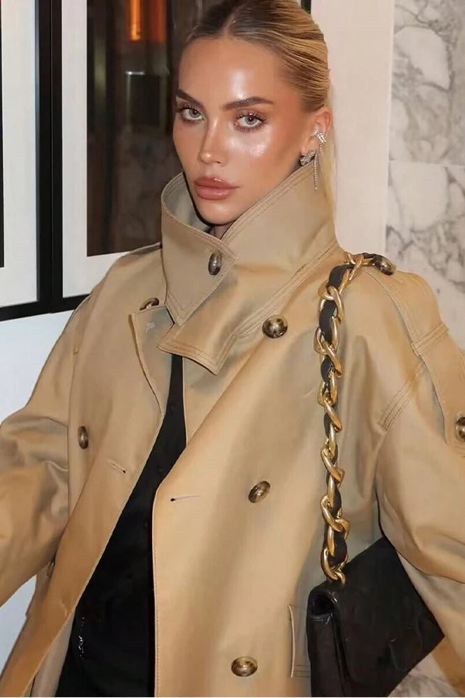 ZEYA - Audrey Beige Double Breasted Trench Coat