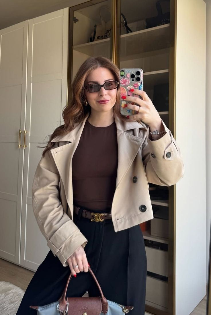 ZEYA - Carla Cropped Double Breasted Trench Coat