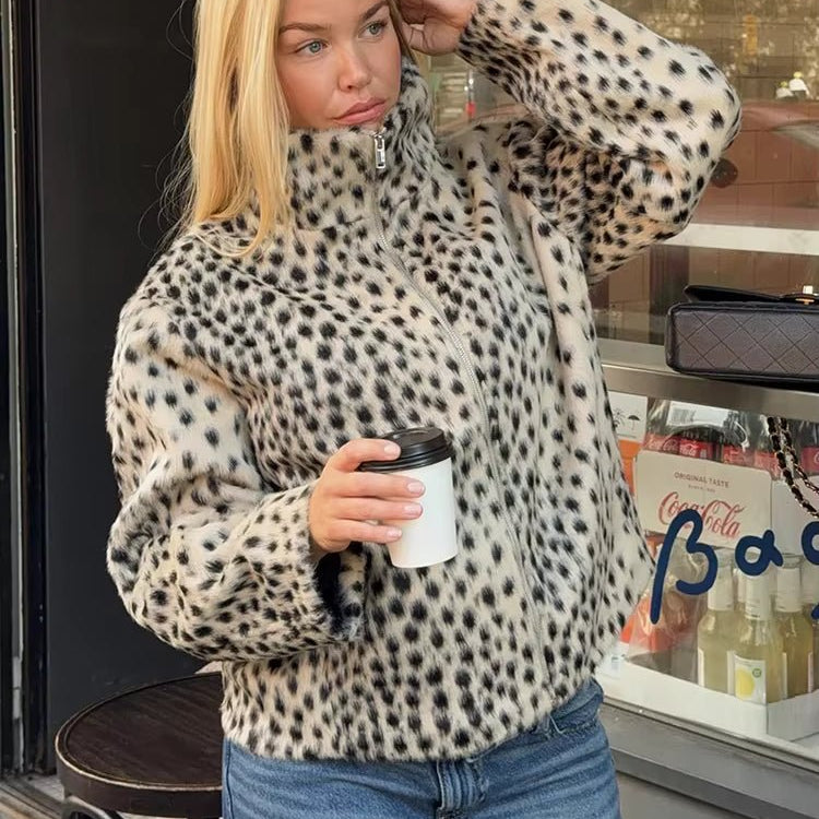 ZEYA - Claudia Leopard Faux Fur Jacket & Mini Skirt Set