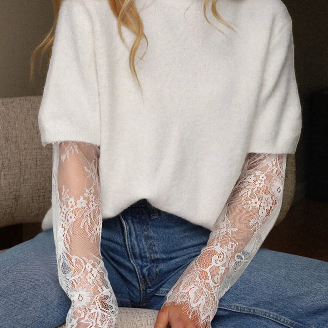 ZEYA - Colbie Lace Sleeves Sweater