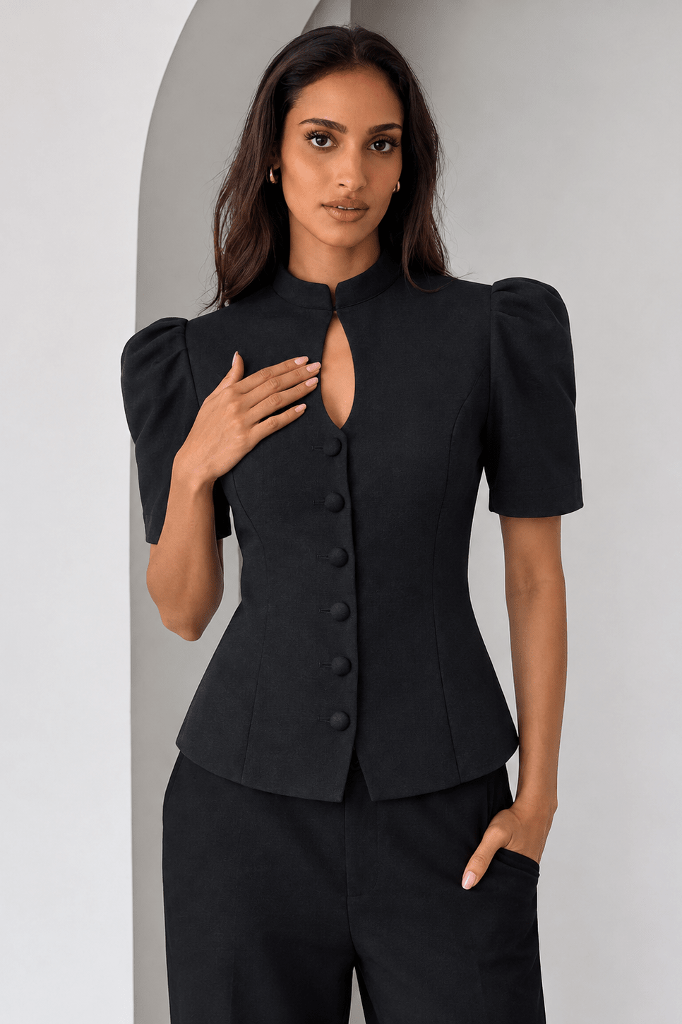 ZEYA - Cosima Stand Collar Top