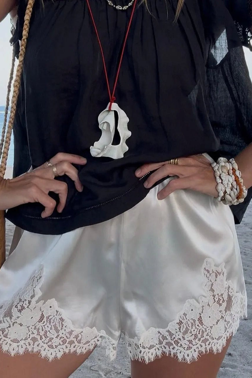 ZEYA - Danya Satin Silk Lace Shorts
