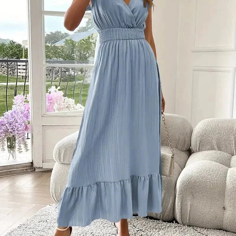 ZEYA - Delfina V-Neck Ruffle Swing Dress