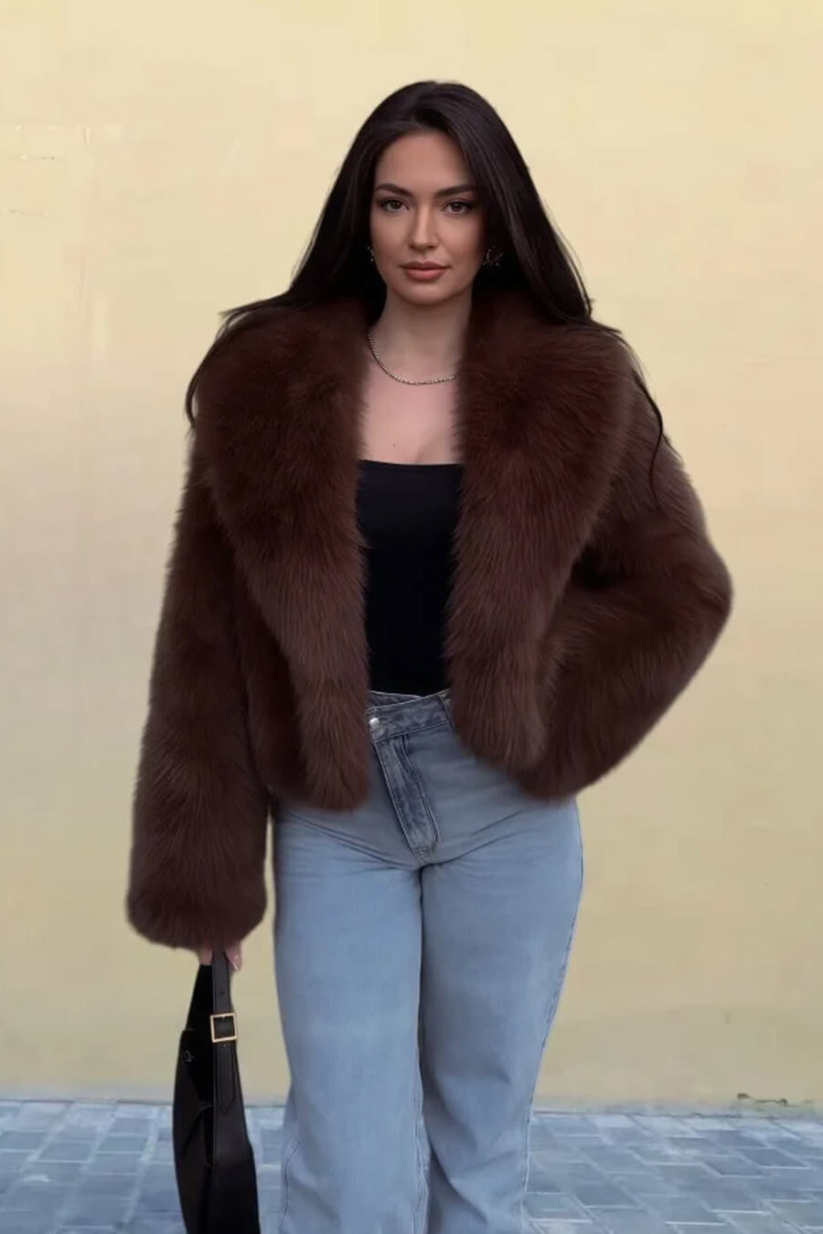ZEYA - Emilie Puffy Collar Faux Fur Coat