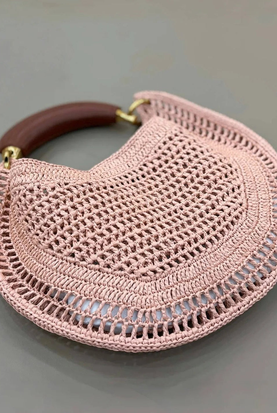 ZEYA - Geneva Crescent Woven Leather Bag