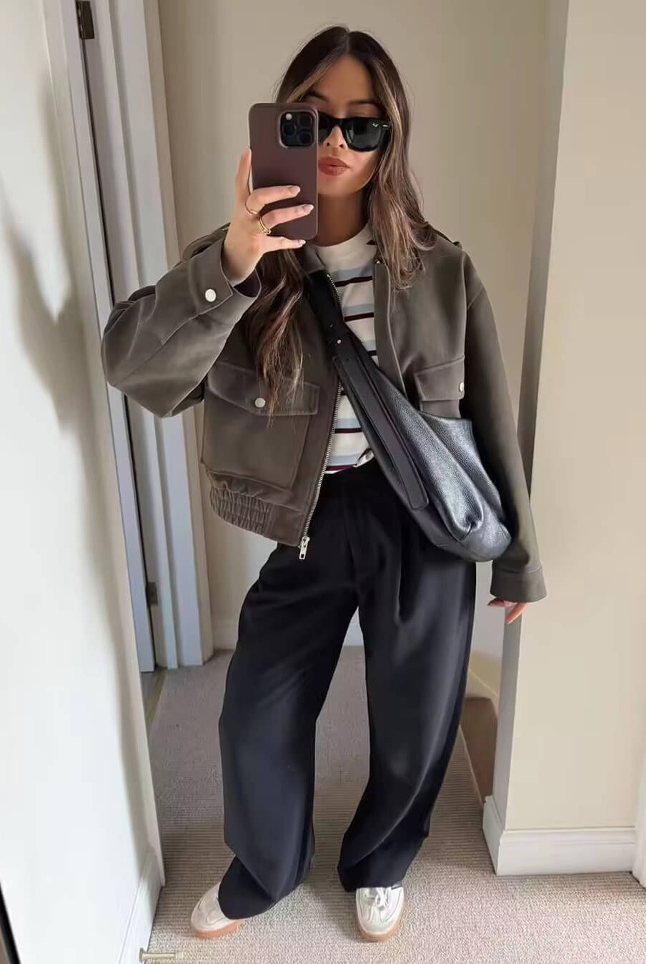 ZEYA - Ginny Suede Pilot Bomber Jacket