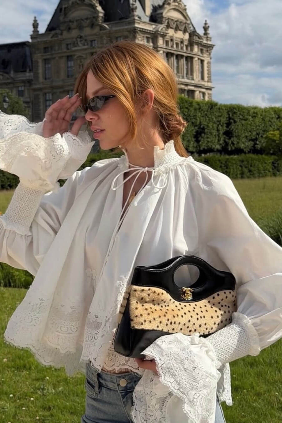 ZEYA - Gloria Embroidery Lace Trim Blouse