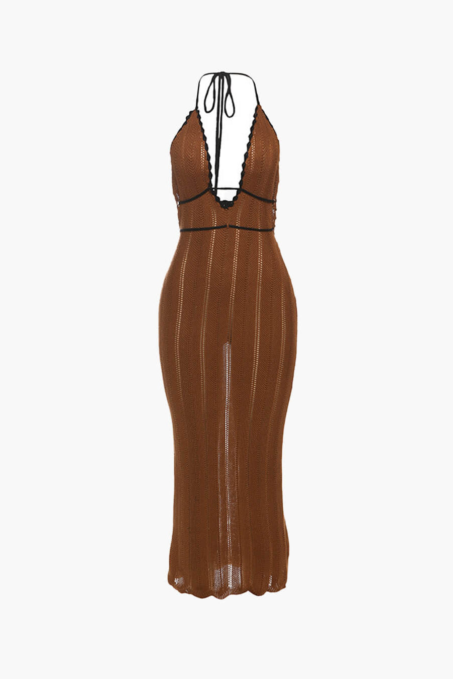 ZEYA - Hannie Lace Up Halter Maxi Dress