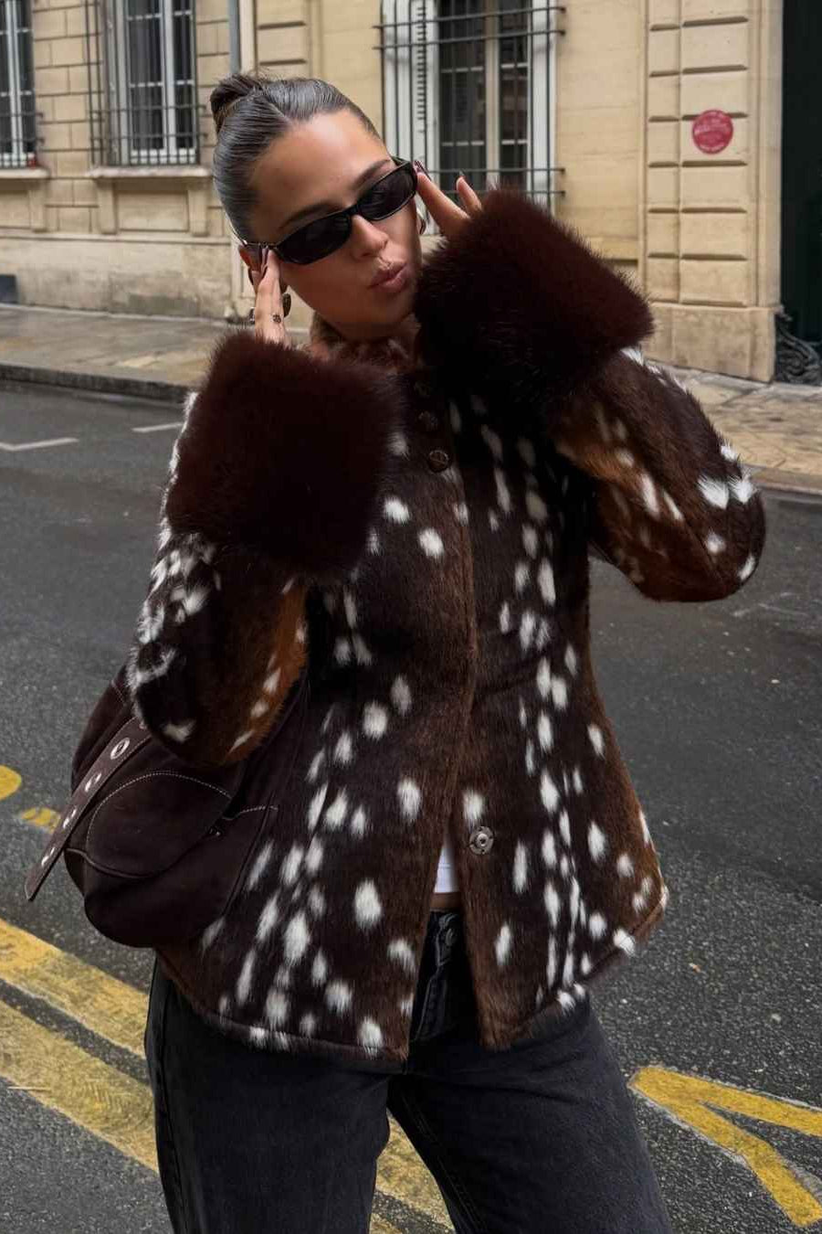 ZEYA - Harriet Stand Collar Faux Fur Jacket