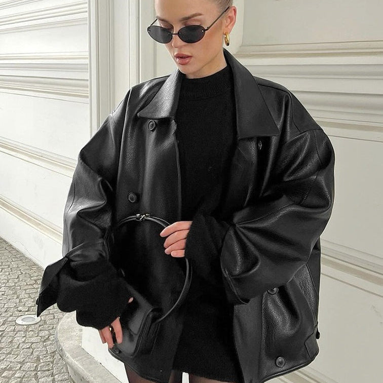ZEYA - Helen Vintage Faux Leather Coat