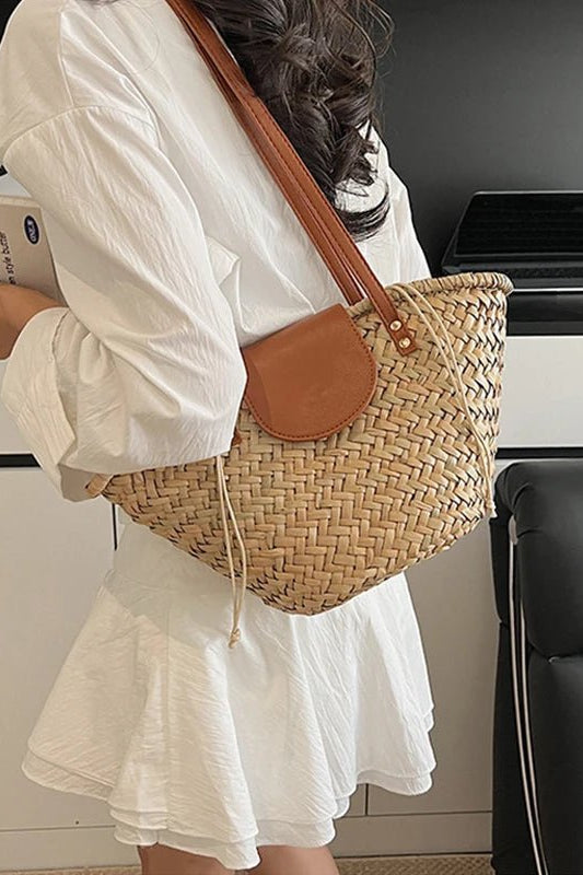 ZEYA - Ingela Woven Rattan Shoulder Bag