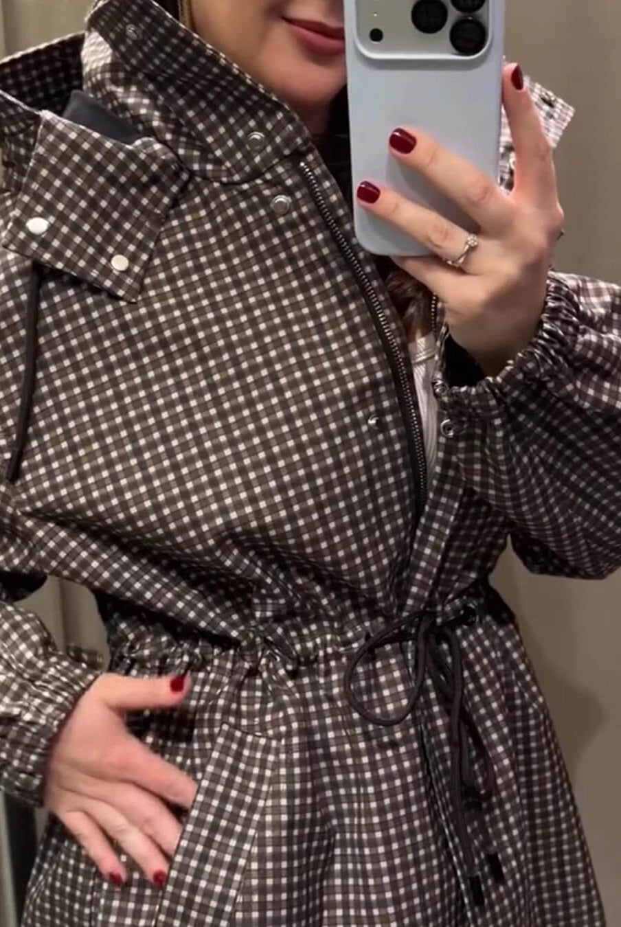 ZEYA - Jenny Plaid Hooded Windbreaker Jacket