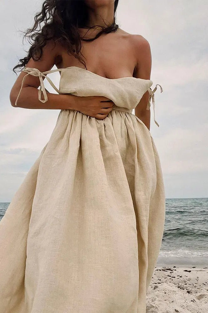 ZEYA - Joanna Backless Tie-Strap Midi Dress