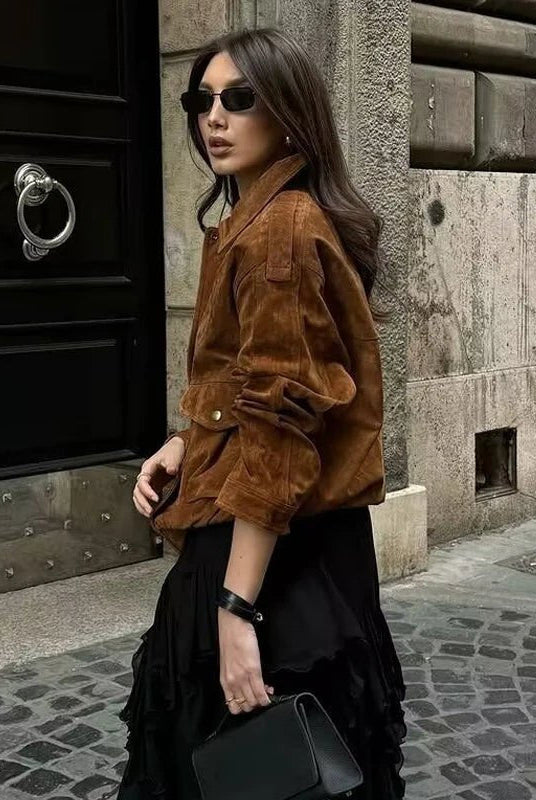 ZEYA - Kayla Suede Bomber Jacket
