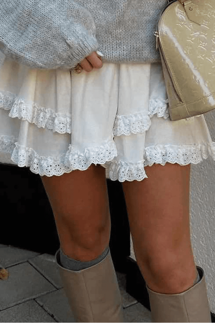 ZEYA - Kiara Ruffled Trim Layered Mini Skirt