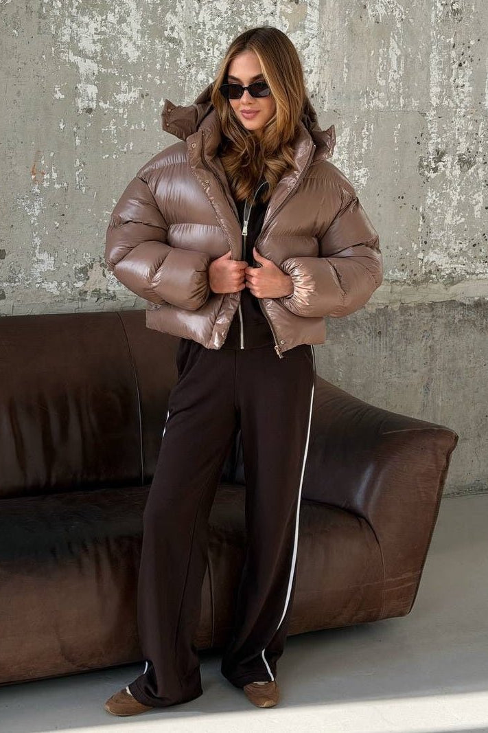 ZEYA - Lara Hooded Glossy Puffer Jacket