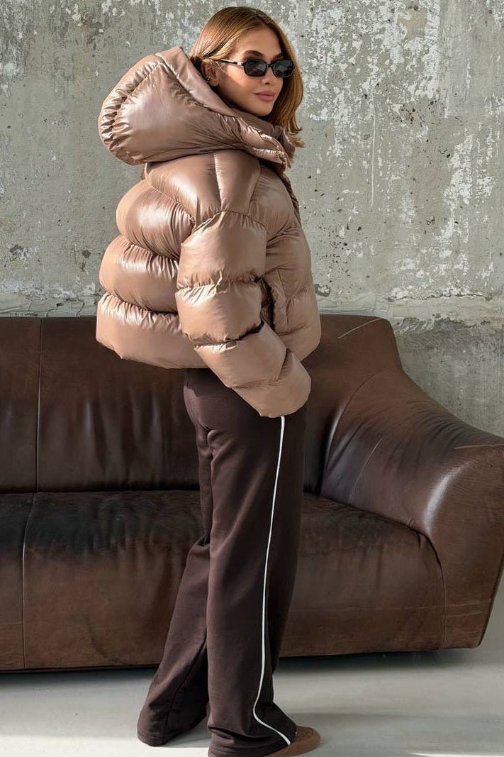 ZEYA - Lara Hooded Glossy Puffer Jacket