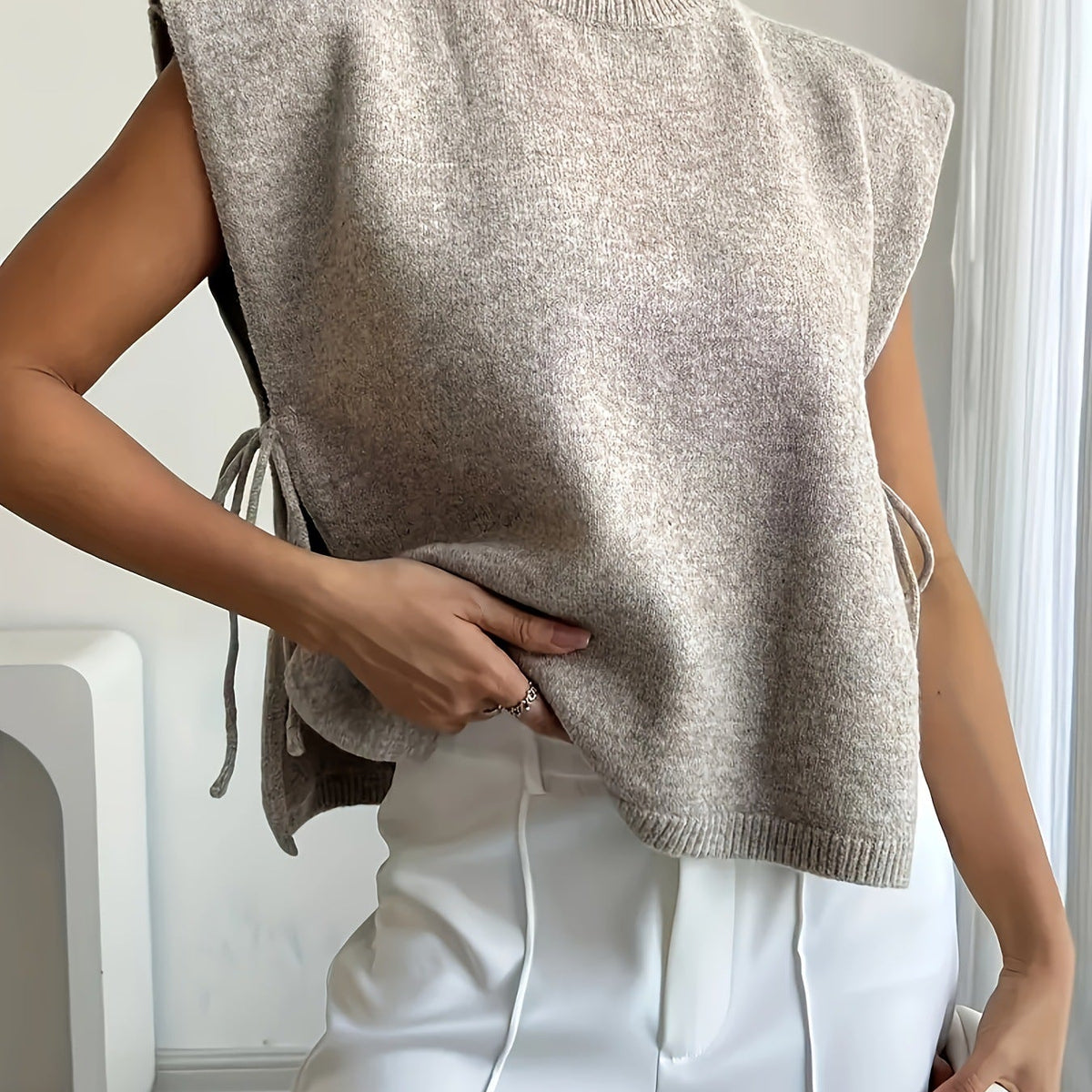 ZEYA - Laura Knitted Pullover Top with Bows