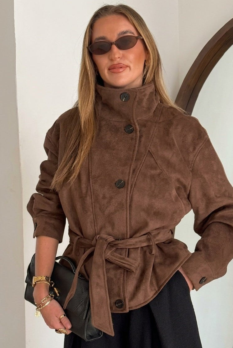 ZEYA - Letty Faux Suede Lace Up Jacket