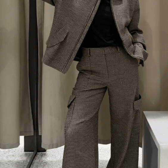ZEYA - Lily Houndstooth Padded Blazer Set