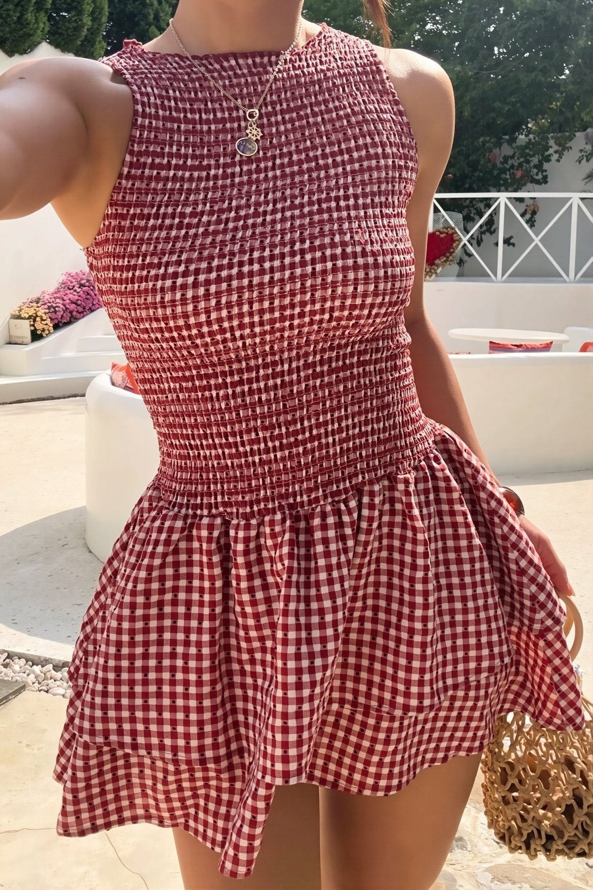 ZEYA - Linda Plaid Smocked Mini Dress