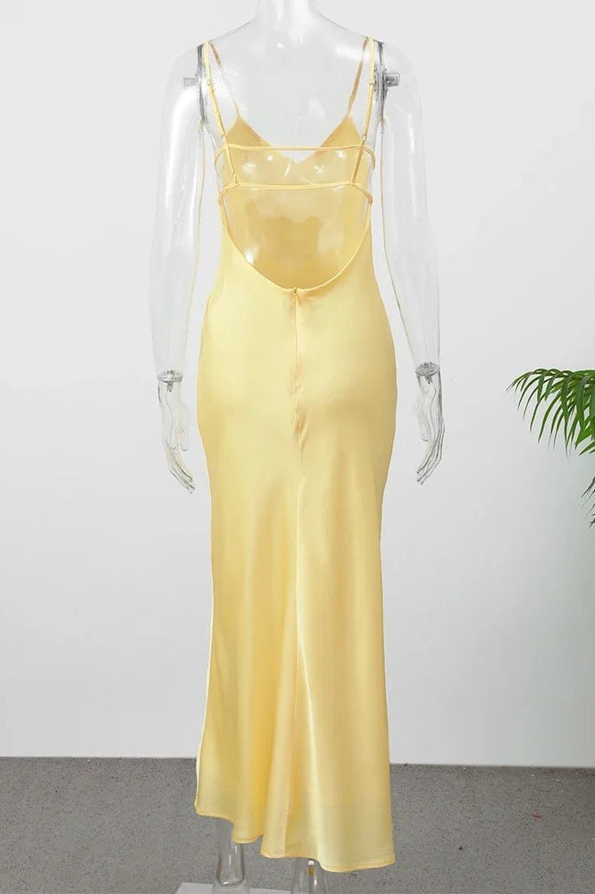 ZEYA - Liora Satin Backless Maxi Dress