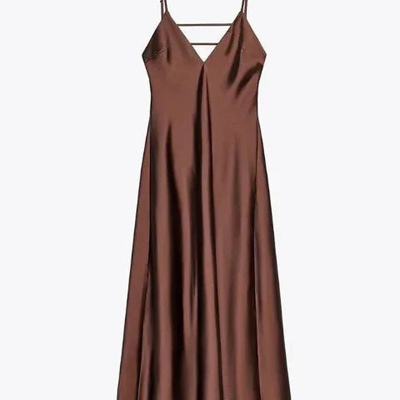 ZEYA - Liora Satin Backless Maxi Dress