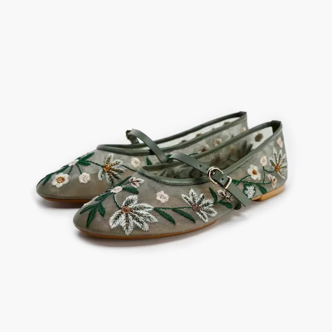 ZEYA - Lisbeth Embroidered Ballet Flats