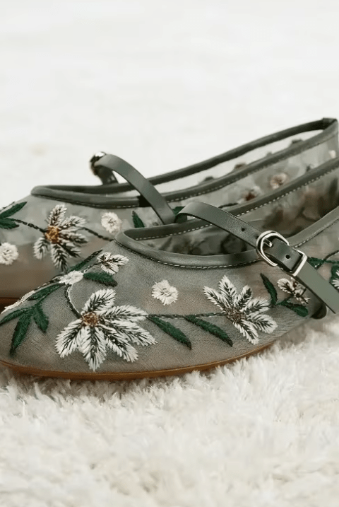 ZEYA - Lisbeth Embroidered Ballet Flats