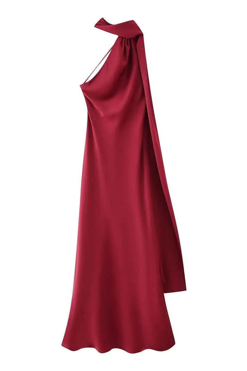 ZEYA - Loredana Halter Silk Satin Maxi Dress