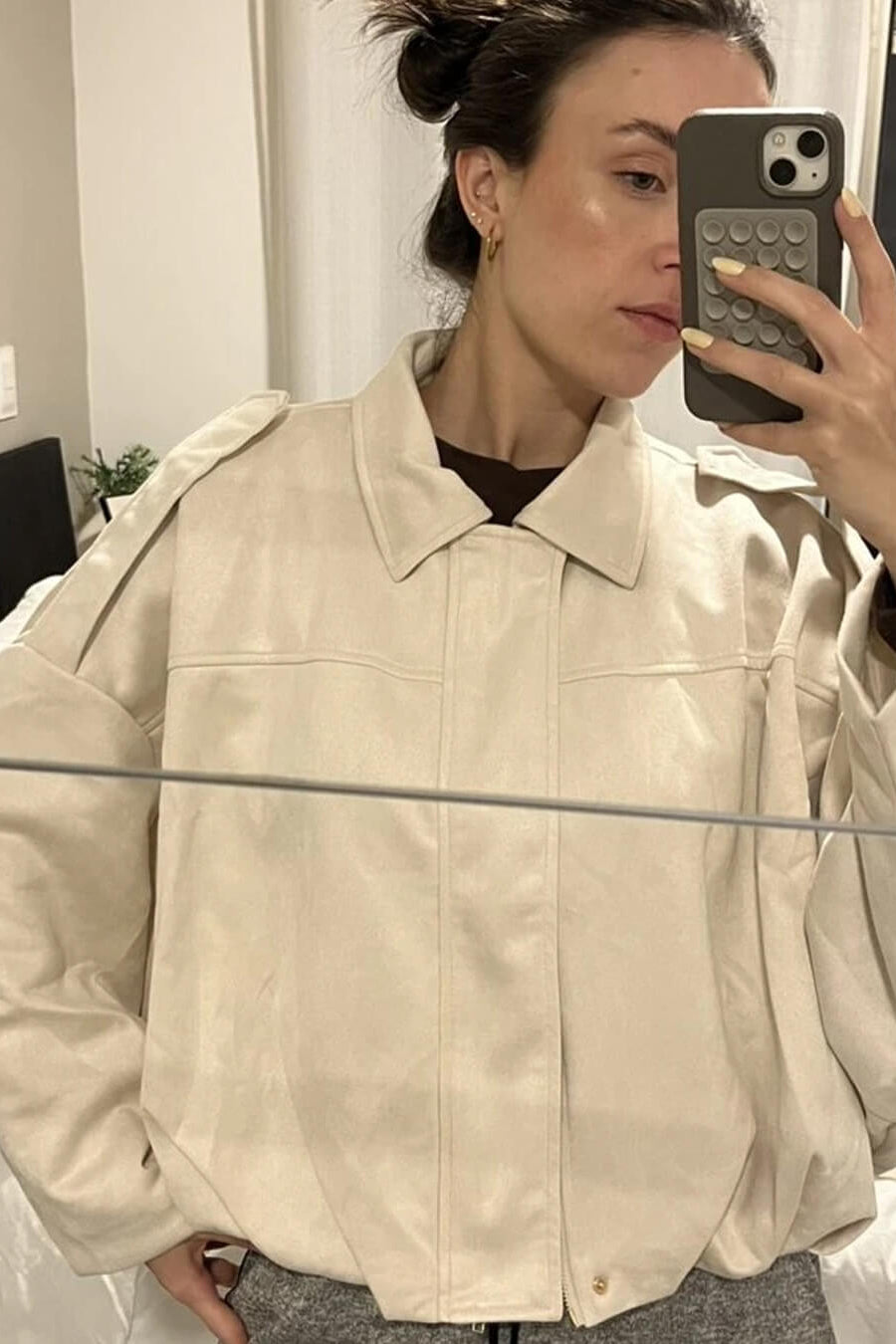 ZEYA - Lori Suede Bomber Jacket