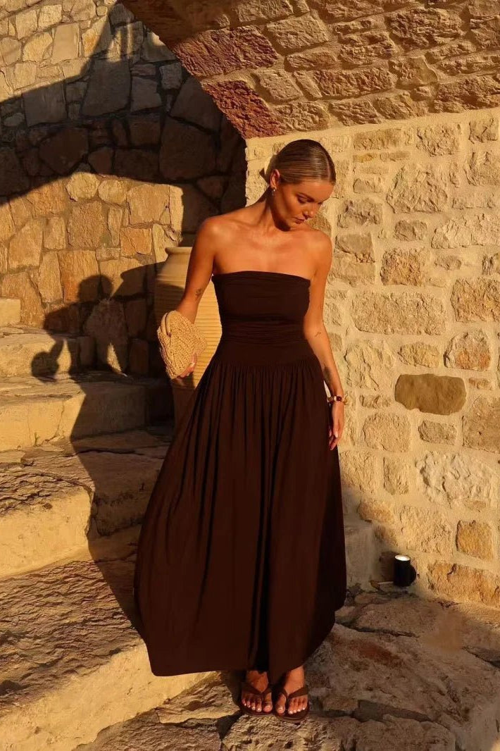 ZEYA - Lorna Strapless Ruched Maxi Dress