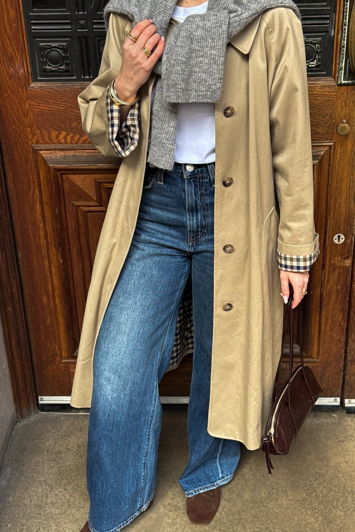 ZEYA - Lucy Check-Accent Trench Coat