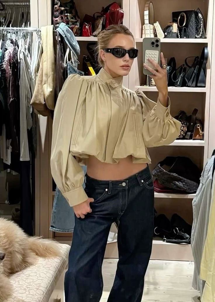 ZEYA - Margot Cropped Pleated Jacket