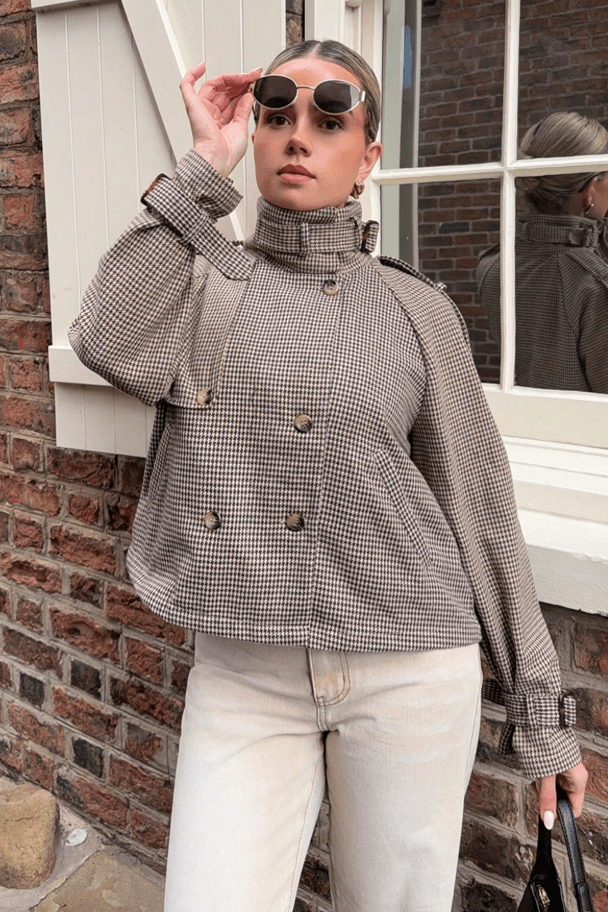 ZEYA - Mila Plaid Trench Coat