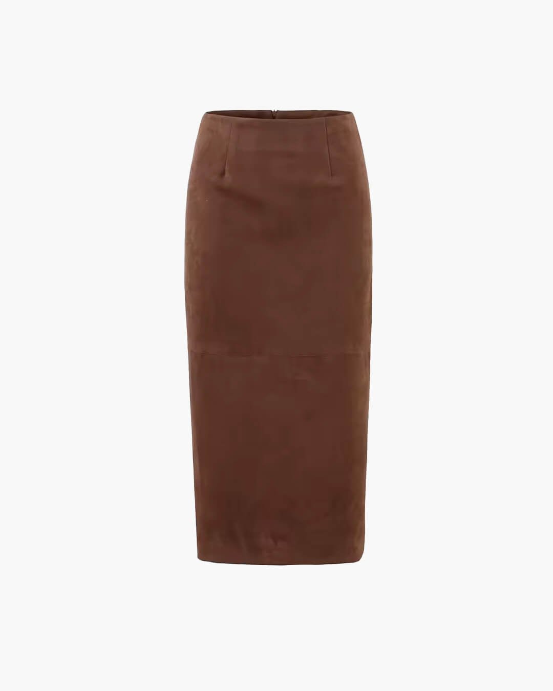 ZEYA - Mina High-Waist Faux Suede Midi Skirt