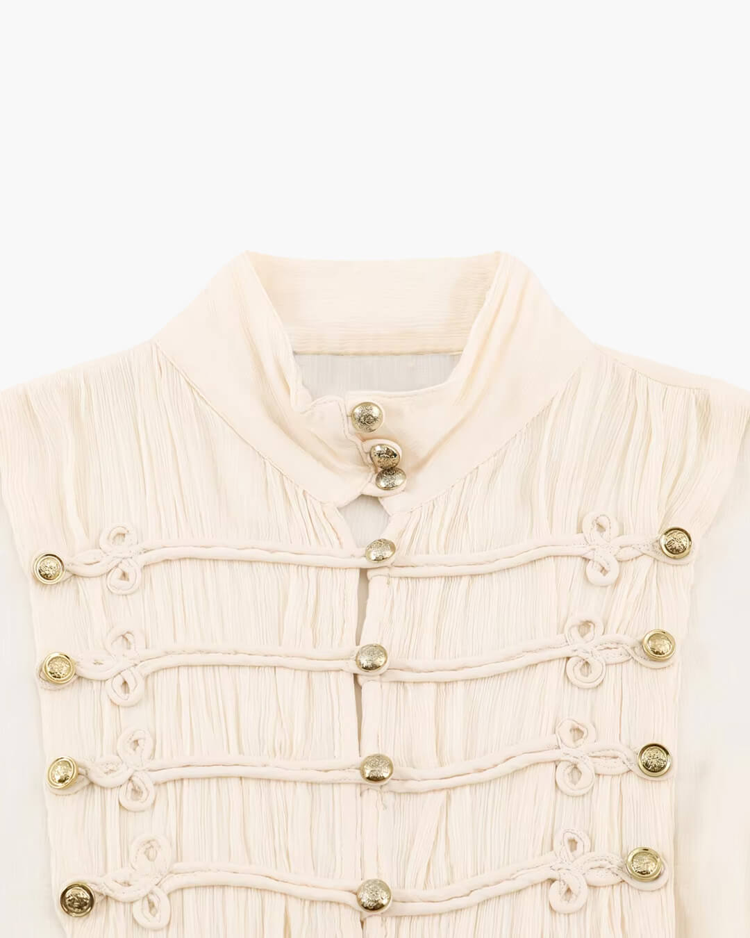 ZEYA - Miranda Vintage Stand Collar Frog Button Blouse