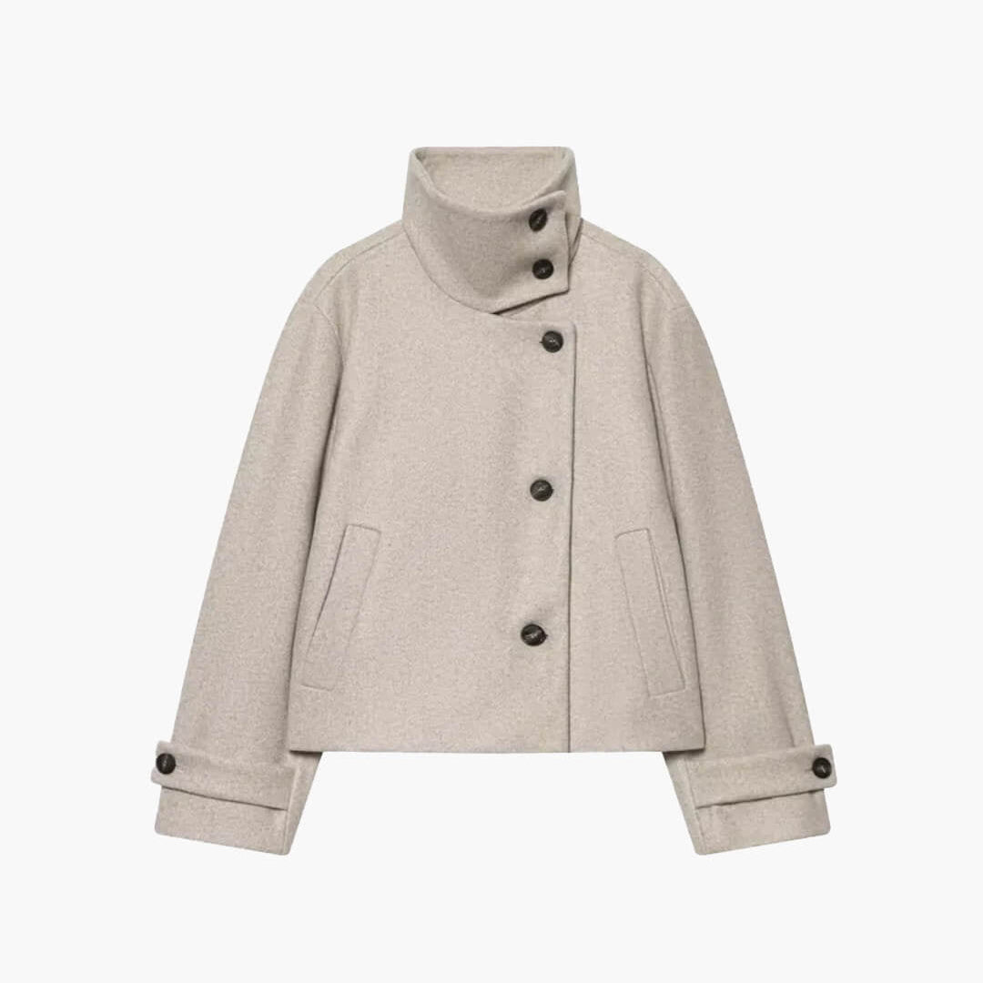 ZEYA - Monica Rose Buckle Stand Collar Coat