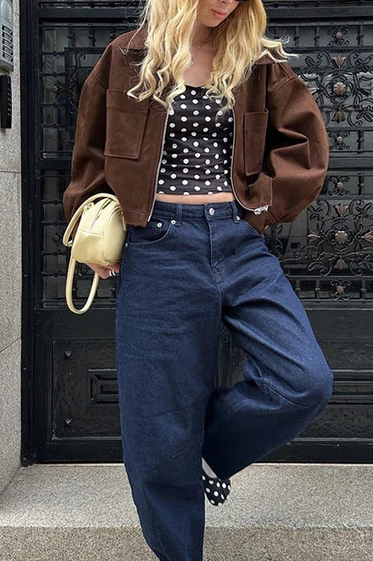 ZEYA - Nada Suede Bomber Jacket